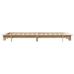 Berkfield Home Modern Bed Frame without Mattress 90x200 cm Solid Wood Pine in Light Brown - thumbnail 5