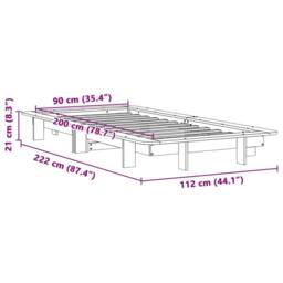 Berkfield Home Modern Bed Frame without Mattress 90x200 cm Solid Wood Pine in Light Brown - thumbnail 9