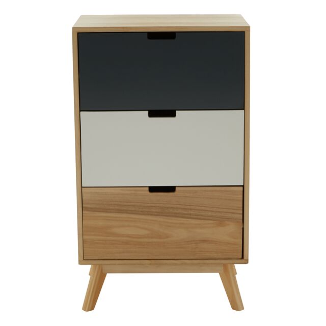 Orsina Versatile Design 3 Drawer Bedside Table, Industrial Design Table For Bedroom, Everyday Use Lounge Table in Grey - image 1