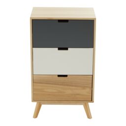 Orsina Versatile Design 3 Drawer Bedside Table, Industrial Design Table For Bedroom, Everyday Use Lounge Table in Grey - thumbnail 6