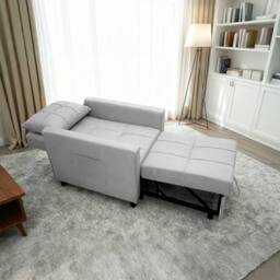 Alivio 3-in-1 Convertible Sofa Bed with Adjustable Backrest Pull-Out Sleeper in Light Grey - thumbnail 9