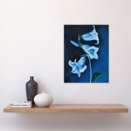 "Artery8 Bluebell Flowers Wildflower Blue Floral Painting Wall Art Print - Size: W24"" x H32""" - thumbnail 4