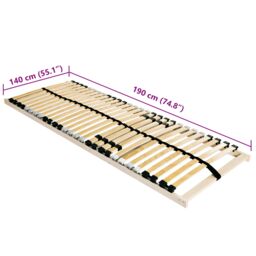 Berkfield Home Slatted Bed Base Brown 140 x 190 cm Wood - thumbnail 6