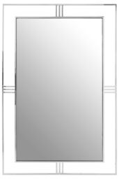 Orsina Stainless Steel Accent Wall Mirror, Stylish Luxe Wall Mirror, Rectangular Framed Mirror For Wall Decor in Silver - thumbnail 1