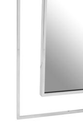 Orsina Stainless Steel Accent Wall Mirror, Stylish Luxe Wall Mirror, Rectangular Framed Mirror For Wall Decor in Silver - thumbnail 4