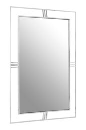 Orsina Stainless Steel Accent Wall Mirror, Stylish Luxe Wall Mirror, Rectangular Framed Mirror For Wall Decor in Silver - thumbnail 2