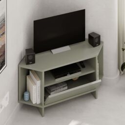 Decortie Viva' Modern Corner TV Unit for 34 Inches TVs in Green - Size: 1 Pack - thumbnail 4