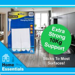VFM e-Store Removable Picture Hanging Hooks, (Pack of 4) Hanging Solutions in White - thumbnail 3