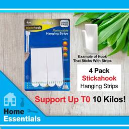 VFM e-Store Removable Picture Hanging Hooks, (Pack of 4) Hanging Solutions in White - thumbnail 2