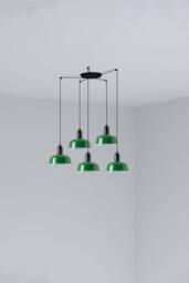 Netlighting Tatawin Small Cluster Pendant Ceiling Light Black Gloss Green 5x E27