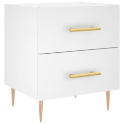 Berkfield Home Bedside Cabinet White 40x35x47.5 cm Engineered Wood - thumbnail 2