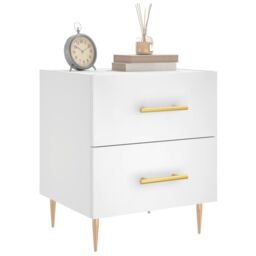 Berkfield Home Bedside Cabinet White 40x35x47.5 cm Engineered Wood - thumbnail 3