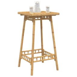 Berkfield Home Outdoor Bar Table Square 55x55x100 cm Bamboo in Brown - Size: 55 x 55 x 100 cm - thumbnail 4
