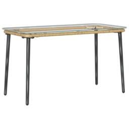 Berkfield Home Garden Table Natural 80 x 40 x 45 cm Poly rattan in Brown - thumbnail 6