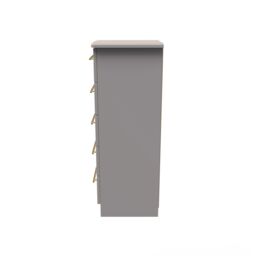 Ready Assembled 2 U Helmsley 5 Drawer Tallboy (Ready Assembled) in Taupe - thumbnail 2