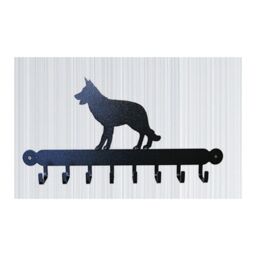 Poppyforge Tool Rack (Alsatian) - Hooks - Solid Steel - W54.6 x H30.5 cm in Black - thumbnail 1