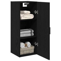 Berkfield Home Wall Mounted Cabinet Black Oak 34.5x34x90 cm Engineered Wood - thumbnail 4