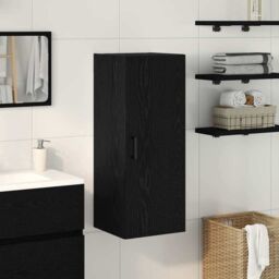 Berkfield Home Wall Mounted Cabinet Black Oak 34.5x34x90 cm Engineered Wood - thumbnail 1