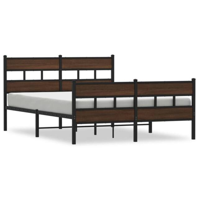 Berkfield Home Bed Frame without Mattress with Headboard & Footboard 140x200 cm in Brown - image 1