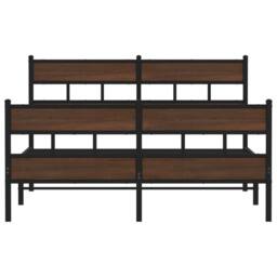 Berkfield Home Bed Frame without Mattress with Headboard & Footboard 140x200 cm in Brown - thumbnail 4