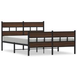 Berkfield Home Bed Frame without Mattress with Headboard & Footboard 140x200 cm in Brown