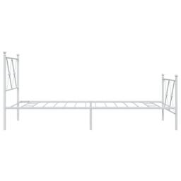 Berkfield Home Metal Bed Frame without Mattress with Footboard White 90x190cm - Size: 90x190 cm - thumbnail 5