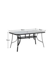 Living and Home 6 Seater Outdoor Garden Dining Set in Black - thumbnail 5