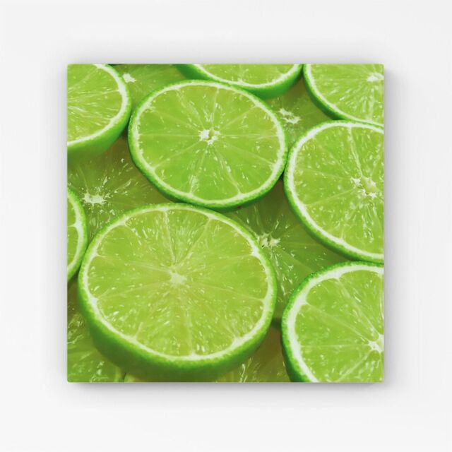 "Warren Reed - Designer Fresh Limes Canvas in Green - Size: W16"" x H16""" - image 1