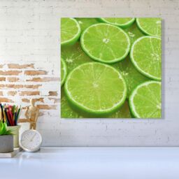 "Warren Reed - Designer Fresh Limes Canvas in Green - Size: W16"" x H16""" - thumbnail 2