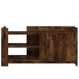 Berkfield Home Coffee Table Smoked Oak 100x50x50 cm Engineered Wood in Brown - Size: 100 x 50 x 50 cm - thumbnail 4