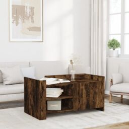 Berkfield Home Coffee Table Smoked Oak 100x50x50 cm Engineered Wood in Brown - Size: 100 x 50 x 50 cm - thumbnail 1