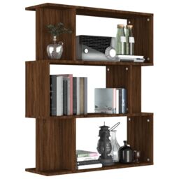 Berkfield Home Book Cabinet/Room Divider Brown Oak 80x24x96 cm Engineered Wood - Size: 80 x 24 x 96 cm - thumbnail 4