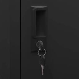 Berkfield Home Locker Cabinet Black 38x45x180 cm Steel - Size: 38 x 45 x 180 cm - thumbnail 6