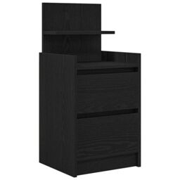 Berkfield Home Bedside Cabinet with 2 Drawers Black 38x34x80 cm - Size: 38 x 34 x 80 cm - thumbnail 2