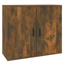 Berkfield Home Sideboard Smoked Oak 80x33x70 cm Engineered Wood in Brown - Size: 80 x 33 x 70 cm - thumbnail 2