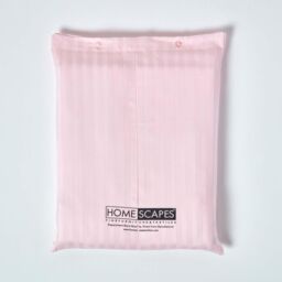 Homescapes Egyptian Cotton Satin Stripe Flat Sheet 330 Thread Count in Pink - Size: Super King Flat - thumbnail 5