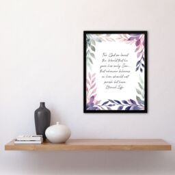 "Artery8 Wall Art Print John 3:16 God So Loved the World Quote Bible Verse Violet Framed Art in Purple - Size: W12"" x H16""" - thumbnail 2