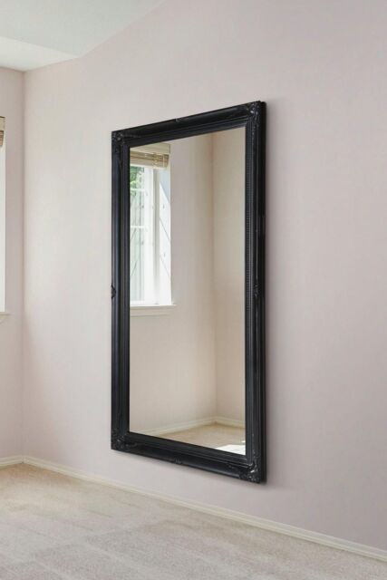MirrorOutlet 'Hamilton' Black Antique Design Large Wall Mirror 137cm x 76cm - Size: 137 cm x 76 cm - image 1