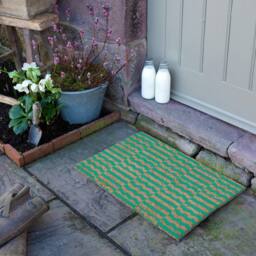 Artsy Mats Elizabeth Olwen Green Wave Coir Doormat (60x40cm) - Size: 40 x 60 cm - thumbnail 3