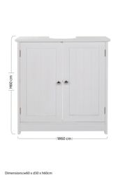 Orsina Portland Under Sink Cabinet in White - thumbnail 4