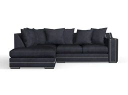 Snugg Furniture UK Limited (Left Hand) Robin Studed Corner Sofa in Charcoal
