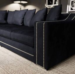 Snugg Furniture UK Limited (Left Hand) Robin Studed Corner Sofa in Charcoal - thumbnail 3