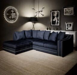 Snugg Furniture UK Limited (Left Hand) Robin Studed Corner Sofa in Charcoal - thumbnail 2