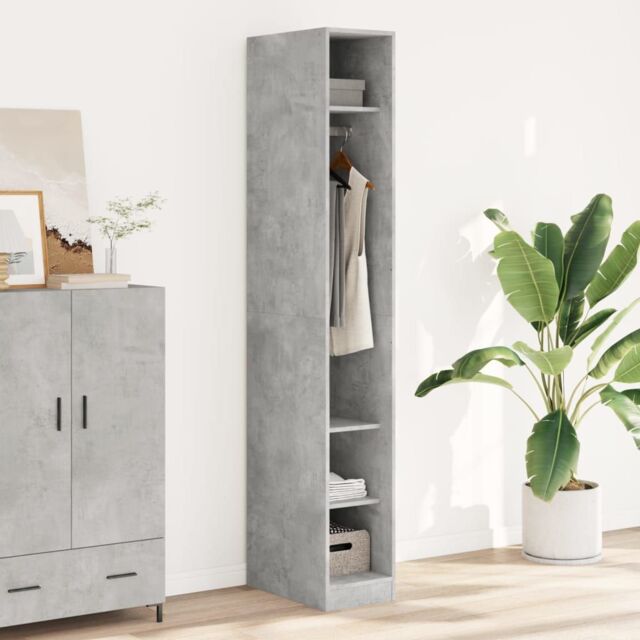Berkfield Home Wardrobe Concrete Grey 30x50x200 cm Engineered Wood - Size: 30 x 50 x 200 cm - image 1