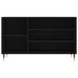 Berkfield Home Shoe Cabinet Black 102x36x60 cm Engineered Wood - Size: 102 x 36 x 60 cm - thumbnail 4