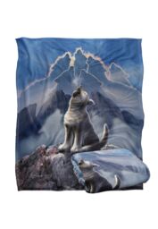JQ Licensing Jlo Baby Wolf Howling Silky Touch Super Soft Throw Blanket 152 X 127 cm in White - thumbnail 2