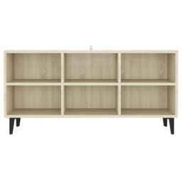 Berkfield Home TV Cabinet with Metal Legs Sonoma Oak 103.5x30x50 cm in Brown - thumbnail 4