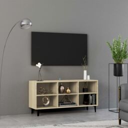 Berkfield Home TV Cabinet with Metal Legs Sonoma Oak 103.5x30x50 cm in Brown
