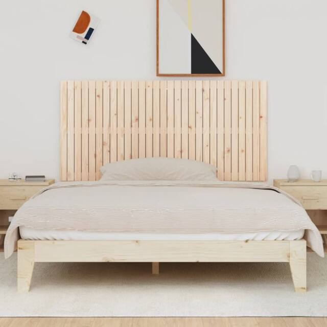 Berkfield Home Wall Headboard 185x3x90 cm Solid Wood Pine in Natural - Size: 185 x 3 x 90 cm - image 1
