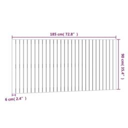 Berkfield Home Wall Headboard 185x3x90 cm Solid Wood Pine in Natural - Size: 185 x 3 x 90 cm - thumbnail 8